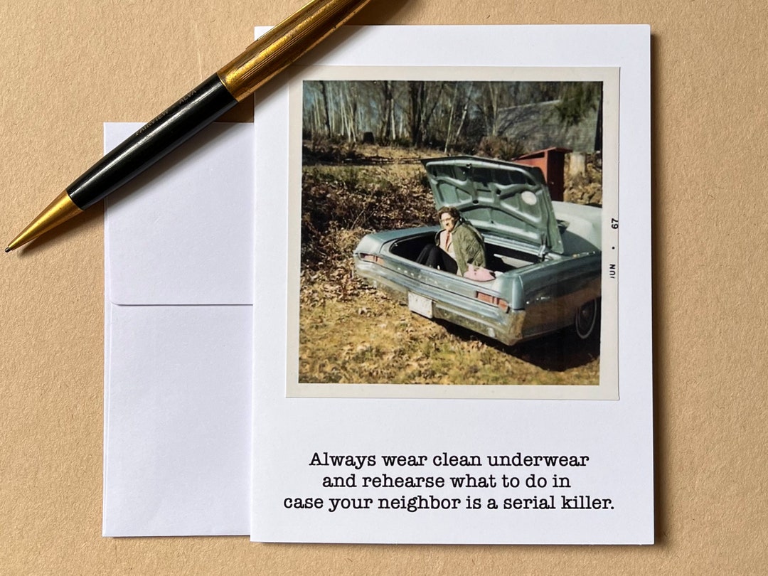 Funny Serial Killer Greeting Card Vintage Happy Birthday Etsy