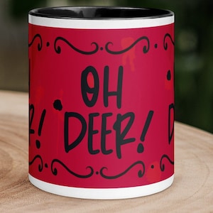 OH DEER Alastor&#39;s Coffee Mug Hazbin Hotel Tea Cup Radio Demon Alastor Hazbin Hotel Inspired Art Coffee Breakfast Mug Hazbin Hotel Inspired