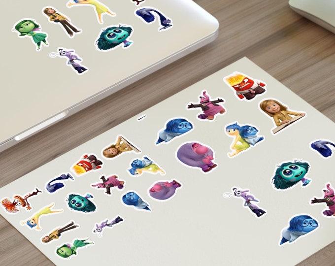 Inside Out 2 Pack of 30+ Stickers, Joy, Anger, Fear, Disgust, Anxiety ...