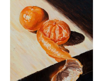 Original oil painting, still life, fruit, cottage core,