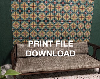 Digital Print File - Vintage Green Pattern Vinyl Flooring or Wallpaper (Miniature)