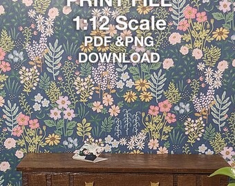 Digital Print File - Floral Pattern Vinyl Flooring or Wallpaper (Miniature)