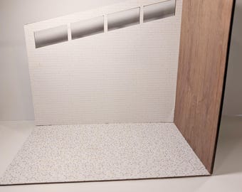 2-Sided Room Box Kit Mid-Century Modern: DIY Unfinished Miniature Dollhouse