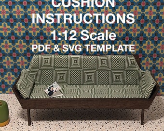 DIGITAL FILE for Cushion Instructions for Mid-Century Modern Adrian Pearsall-Inspired Couch