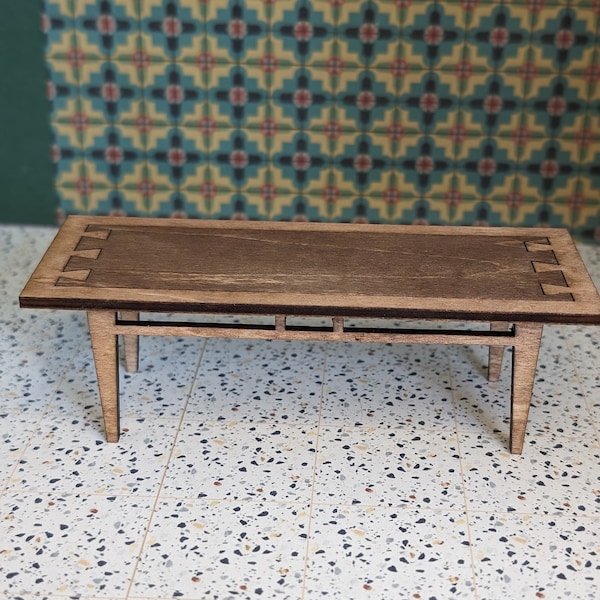 Lane "Acclaim" Walnut and Ash Coffee Table - Miniature 1:12 Scale