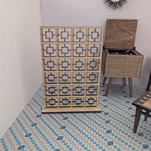 Freestanding unfinished Breeze Block Divider - miniature, room divider, wall art, dollhouse decor