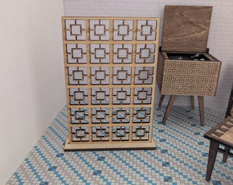 Freestanding unfinished Breeze Block Divider - miniature, room divider, wall art, dollhouse decor