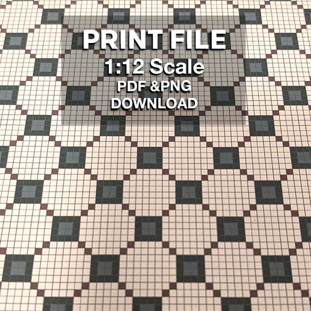 Tile Model Paper Tiny Tile DIY Print File- Dollhouse & Diorama Accessory Flooring ...