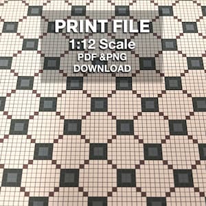 Tiny Tile DIY Print File- Dollhouse & Diorama Accessory Flooring, Counter Top, Tile, Wallpaper