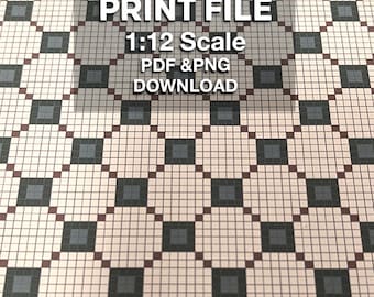 Tiny Tile DIY Print File- Dollhouse & Diorama Accessory Flooring, Counter Top, Tile, Wallpaper