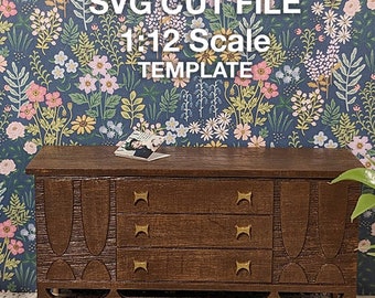 SVG Cut File for Kent Coffee Sideboard - Miniature 1:12 scale; laser cutter files; Cricut cut file