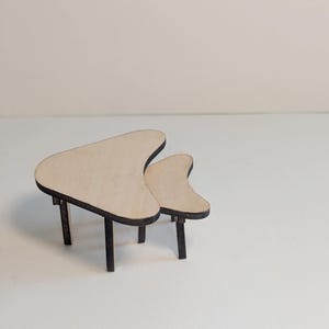 Boomerang Nesting Tables DIY - Miniature 1:12 Scale, Dollhouse furniture; Room box decor