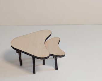 Boomerang Nesting Tables DIY - Miniature 1:12 Scale, Dollhouse furniture; Room box decor