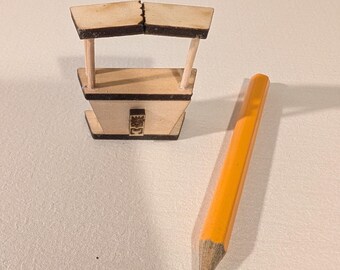 Tiki Bar Kit: Assembled, Unfinished Miniature Dollhouse Tiki 1/48 Scale