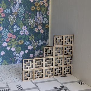 Breeze Blocks - Set of 6 Unfinished Tiles 3/4 inch h x w- miniature, room divider, wall art, dollhouse decor
