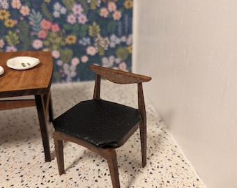 Miniature Cowhorn Dining Chair Set of 2 – Mid-Century ModernDollhouse (MCM; Danish)  (Multiple Scales)