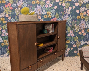 Mid Century Modern (MCM) Lane Inspired Display Case - Miniature 1:12 Scale