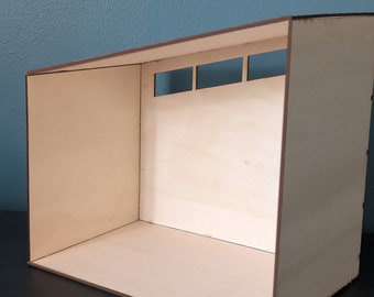 Mid-Century Modern Room Box Kit The Gable: DIY Unfinished Miniature Dollhouse