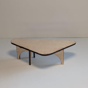 Mid Century Modern Boomerang Coffee Table Miniature, 1:12 Scale DIY KIT  Dollhouse Furniture, Handmade Retro Mini Decor, room box table