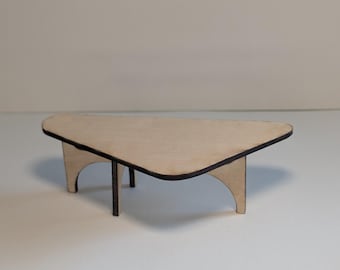 Miniature Boomerang Coffee Table DIY Kit, 1:12 Scale Dollhouse Furniture