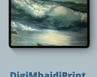 Art Peinture | Ocean's Grace : Un spectacle captivant de vagues | impression numérique