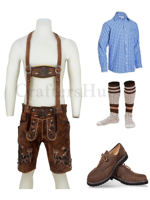 Lederhosen Mens Lederhosen Black Lederhosen Lederhosen for Men s German Oktoberfest Lederhosen Complete Outfit With Blue Shirt socks shoes Etsy Canada