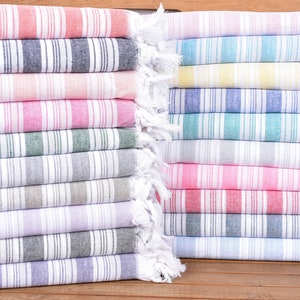 37&quot;x65&quot; Cotton Striped Towel, Turkish Towel Beach, Bridesmaid Gift Towel, Custom Gift, Personalized Gifts, Engagement Gift, Home Gift,