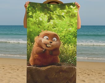 Cute Mabel Towel, Hoppers Printed Towel, Birthday Gift For Kids, Personalized Towel, Hoppers Lover Gift, Mabel Beach Towel