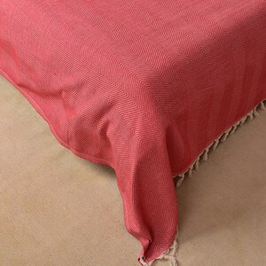 Coperta in cotone 67"x83", coperta intrecciata, coperta turca, coperta a zig zag, bomboniere natalizie, copriletto, coperta da divano, coperta organica, immagine 4