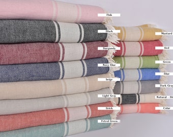 Housewarming Gift, Throw Blanket, Striped Blanket, 60&quot;x71&quot; Cotton Blanket, Monogram Blanket, Bridesmaid Gifts Personalized,