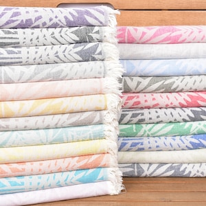 40&quot;x63&quot; Cotton Floral Patterned Towel, Turkish Towel Beach, Bridesmaid Gift Towel, Custom Gift, Personalized Gifts, Gift Towel, Home Gift,