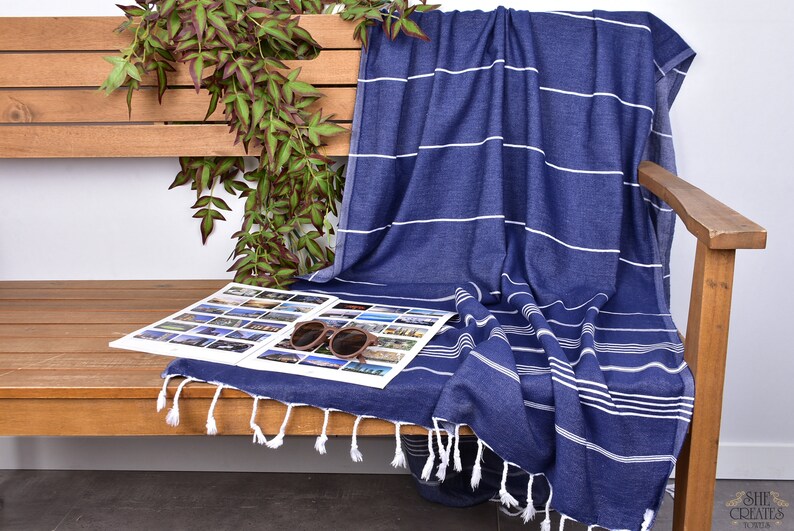 40"x70" Cotton Striped Towel, Personalized Gifts, Xmas Gifts, Custom Wedding Gifts, Housewarming Gift, Cute Beach Towel, Grandma Gift, image 3