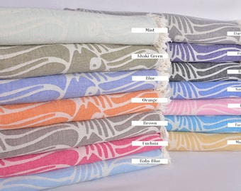 Custom Wedding Gifts, Fish Design Blanket, 60"x71" Cotton Blanket, Bridesmaid Gifts, Throw Blanket, Bachelorette Party Gifts,