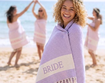 Personalized Turkish Cotton Towel, Bachelorette Wedding Favor
