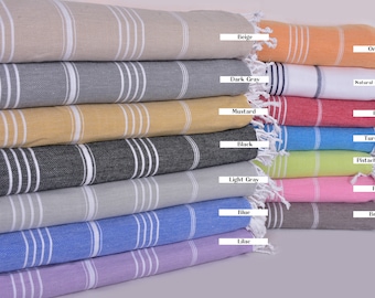 60&quot;x87&quot; Cotton Blanket, Bachelorette Gifts, Boho Throw Blankets, Personalized Gifts, Striped Blanket, Personalized Wedding Gift,