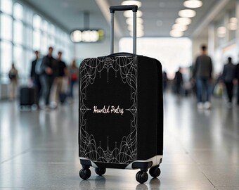 Haunted Poetry Luggage Cover, Gothic Halloween Suitcase Cover, Dark Academia Travel Cover, Personalized Custom Travel Gift