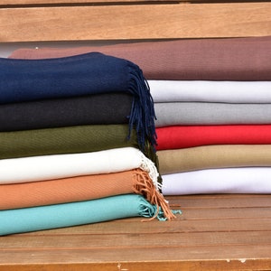 28&quot;x67&quot; Cotton Solid Scarves, Wedding Gift, Bachelorette Gifts, Gift For Best Friend, Turkish Scarves, Bridal Shower Gift, Gift for Mom,