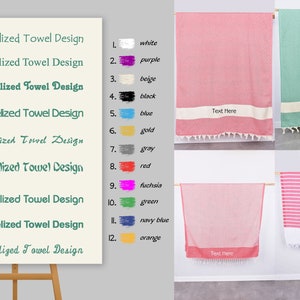 40"x70" Cotton Striped Towel, Personalized Gifts, Xmas Gifts, Custom Wedding Gifts, Housewarming Gift, Cute Beach Towel, Grandma Gift, image 10