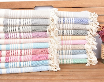 Cotton Striped Towel, Personalized Bridesmaid Gift, Unique Gift, Custom Gifts, Personalized Turkish Towel, Bridal Shower Gift,