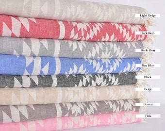 Bachelorette Party Favors Beach, Throw Blanket, Bedspread, 56"x83" Cotton Blanket, Kilim Blanket, Housewarming Gift, Birthday Gift,