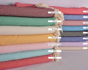 67&quot;x83&quot; Cotton Throw, Woven Blanket, Turkish Blanket, Zig zag Throw, Christmas Favors, Bedspread, Couch Throw Blanket, Organic Throw,