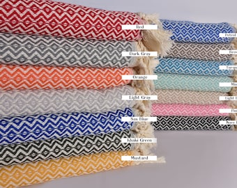 Diamond Blanket, Throw Blanket Couch, 79&quot;x95&quot; Cotton Blanket, Custom Wedding Gifts, Wedding Favors, Sofa Cover, Turkish Blanket Queen,