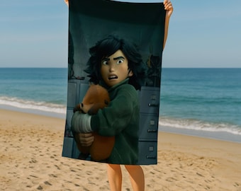 Tanaka Beach Towel, Hoppers Printed Towel, Personalized Gift, Holiday Towel, Custom Name Gift, Printed Towel, Hoppers Towel Gift,