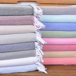 Herringbone Tea Towel, 18"x36" Cotton Dish Towel, Personalized Hand Towel, Turkish Tea Towel, Monogram Hand Towel, Valentines Gift,