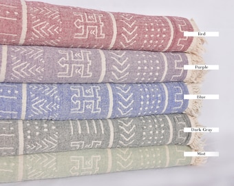 Tablecloth, Personalized Blanket, Ethnic Design Blanket, Custom Wedding Gifts, 79"x91" Cotton Blanket, Bachelorette Favor,