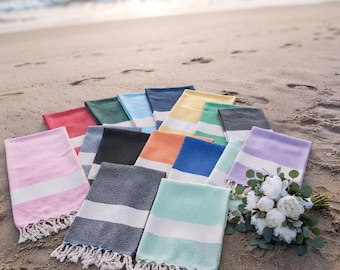 Personalized Turkish Cotton Towel – Handwoven Bridesmaid Gift