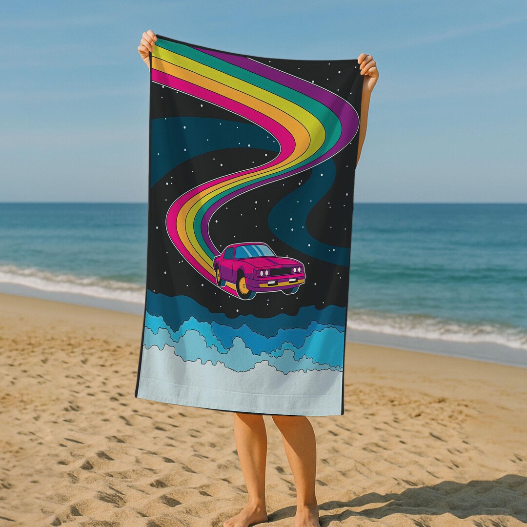 Car Flying On Sky Personalized Towel Printed Towel For Birthday Boy car-flying-on-sky-personalized-towel-printed-towel-for-birthday-boy