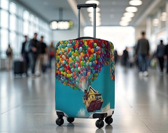 Up Movie Luggage Cover, Personalized Luggage Cover, Custom Suitcase Cover, Suitcase Cover With Photo Or Text,  Travel Gift