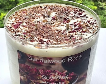 17oz Soy wax Floral Candle LOWEST PRICED / FREE Shipping / Handmade / Home Decor