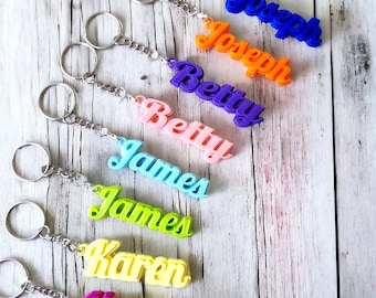 Personalized 3D Printed Name Keychain, Team key chains, Name key chain,Bottle name tag, Luggage name tag, Backpack name tag, Set of Two